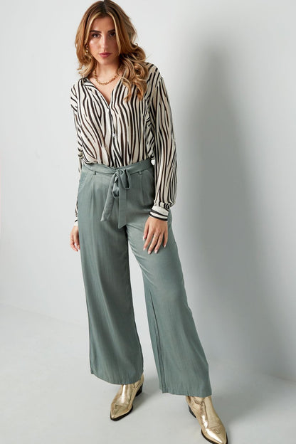Blouse aesthetic print | zwart-wit