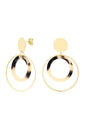 Oorbellen double round | Goud-beige