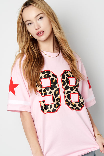 Cotton Vrouwen T-shirt Oversized | Roze