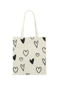 Canvas shopper hartjes | Wit
