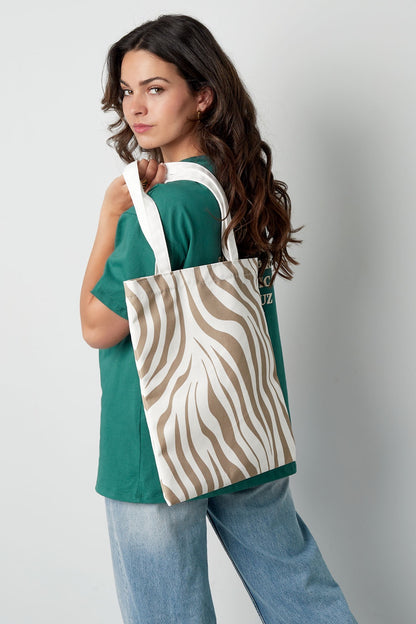 Canvas shopper zebraprint | beige