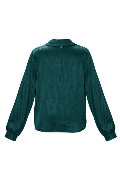 Satijnen blouse met print | donkergroen