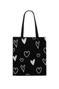 Canvas shopper hartjes | zwart