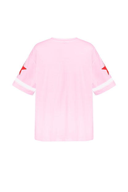 Cotton Vrouwen T-shirt Oversized | Roze