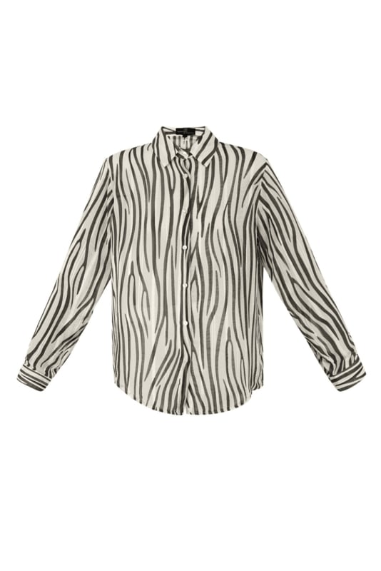 Blouse aesthetic print | zwart-wit