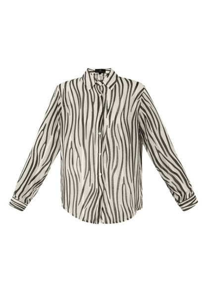 Blouse aesthetic print | zwart-wit