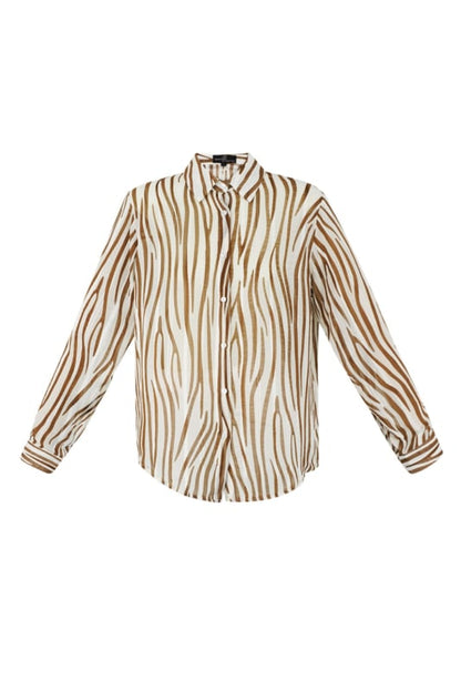 Blouse aesthetic print | bruin-wit