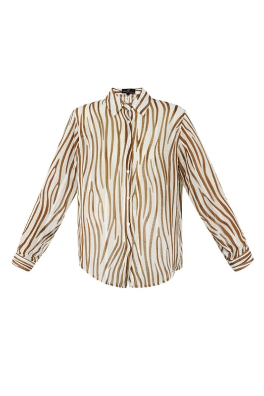 Blouse aesthetic print | bruin-wit