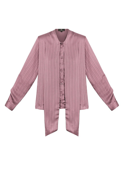 Blouse met strik detail | Oud roze